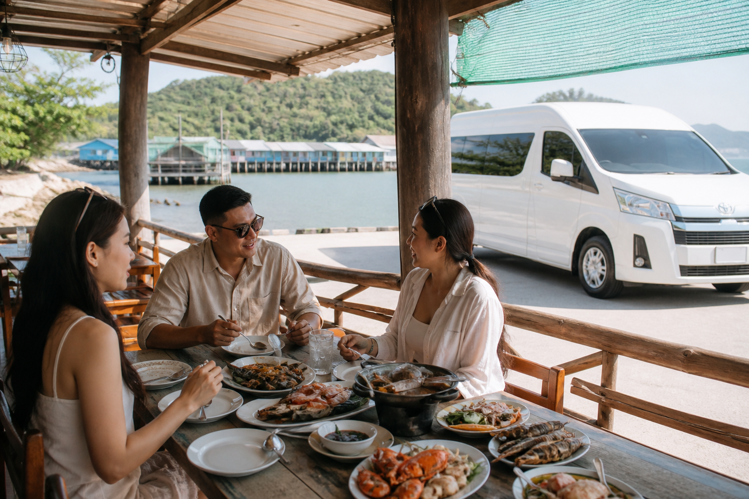 Ang Sila seafood lunch stop during a private van day from Bangkok