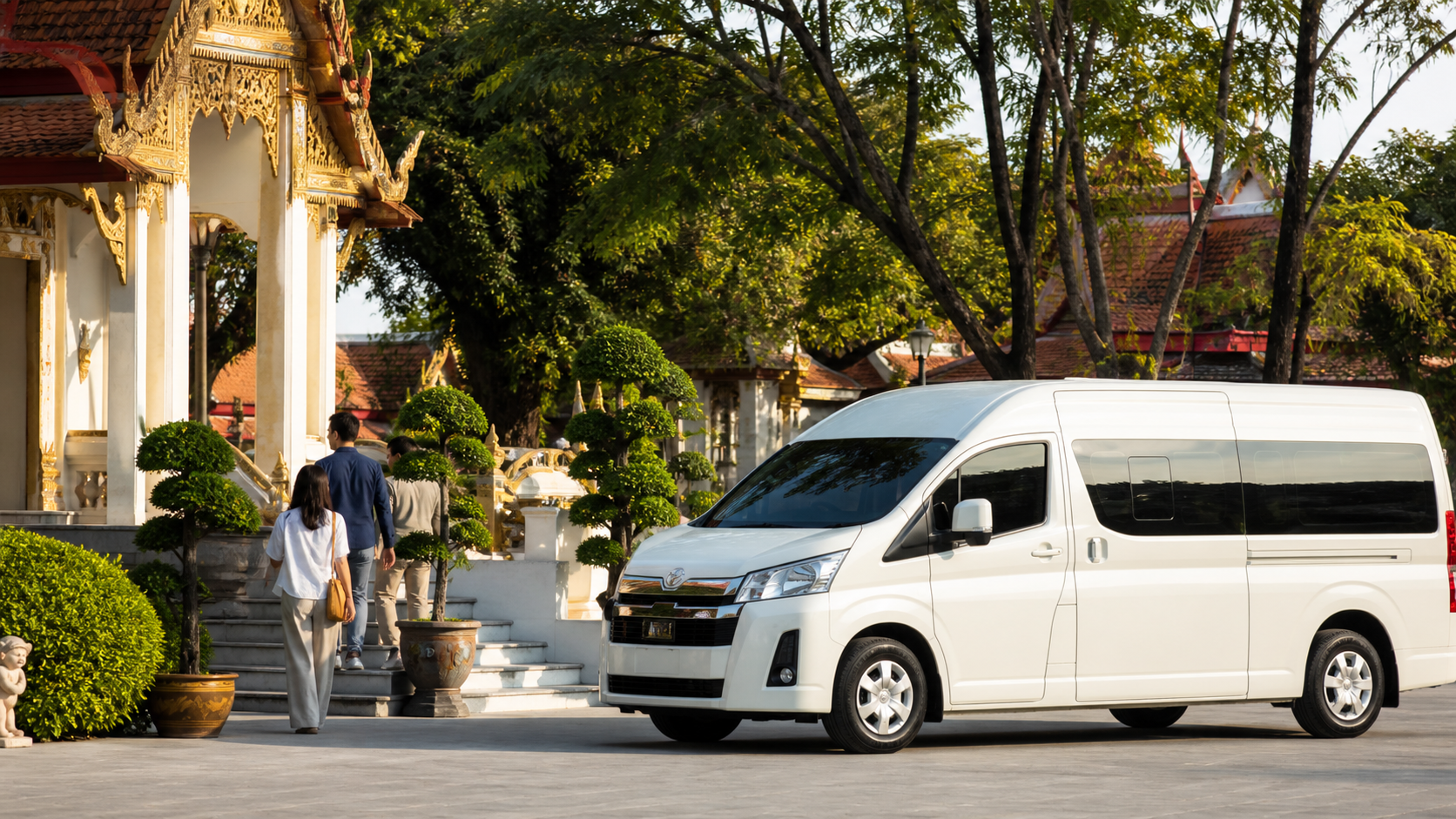 Chachoengsao temple-area stop during a private van day from Bangkok