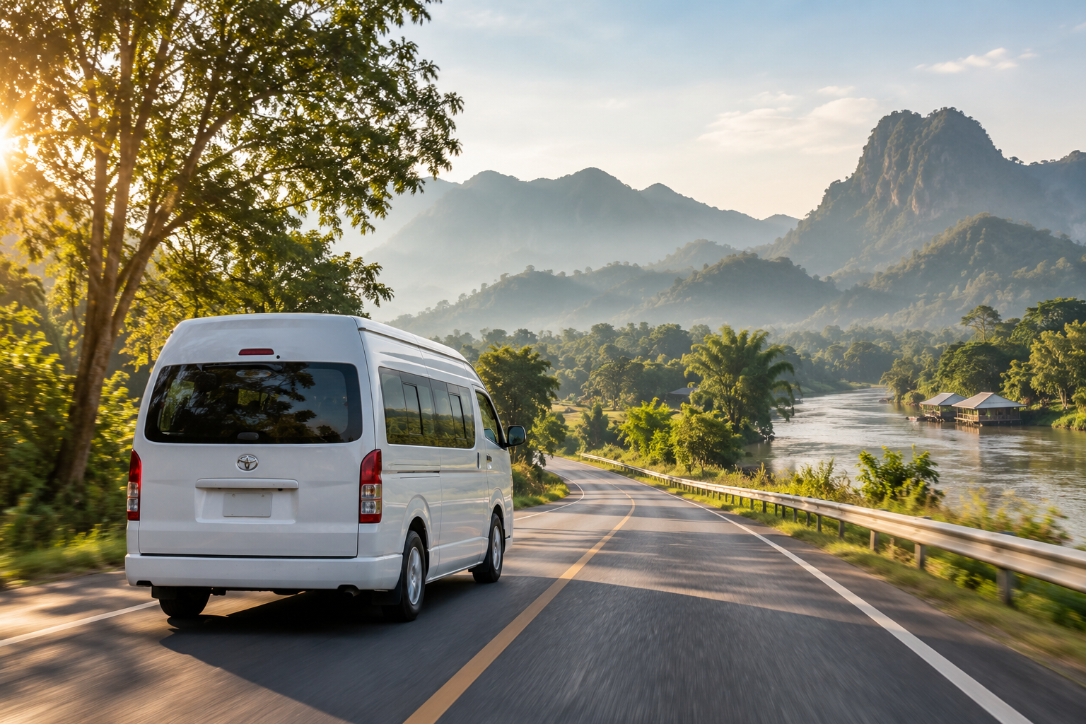 Bangkok to Kanchanaburi and Erawan by private van: a calmer overnight route plan.
