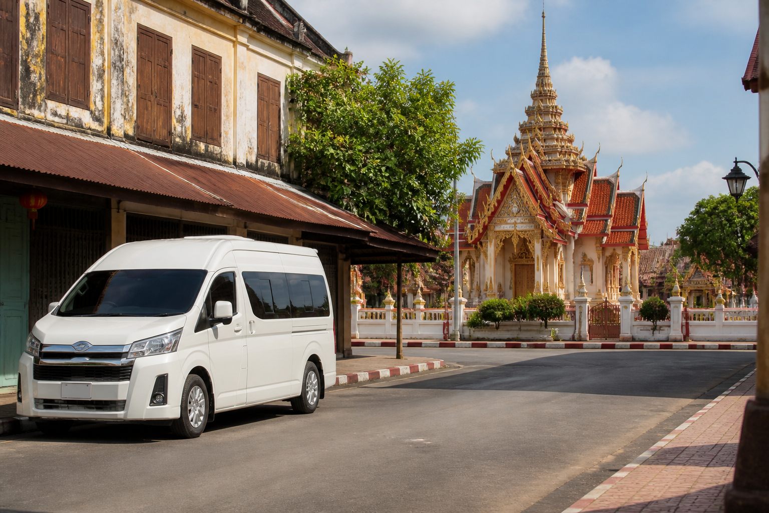 Lopburi old-town heritage stop during a private van route