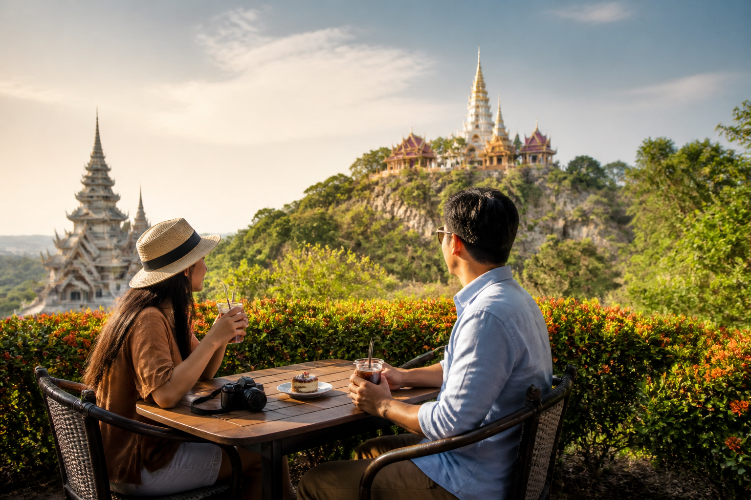 Saraburi hillside pause during a private van route from Bangkok