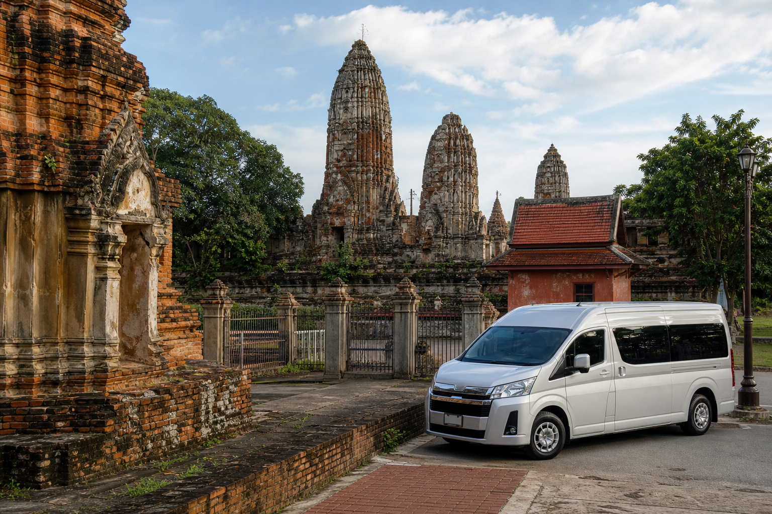 Lopburi old-town heritage stop during a private van route