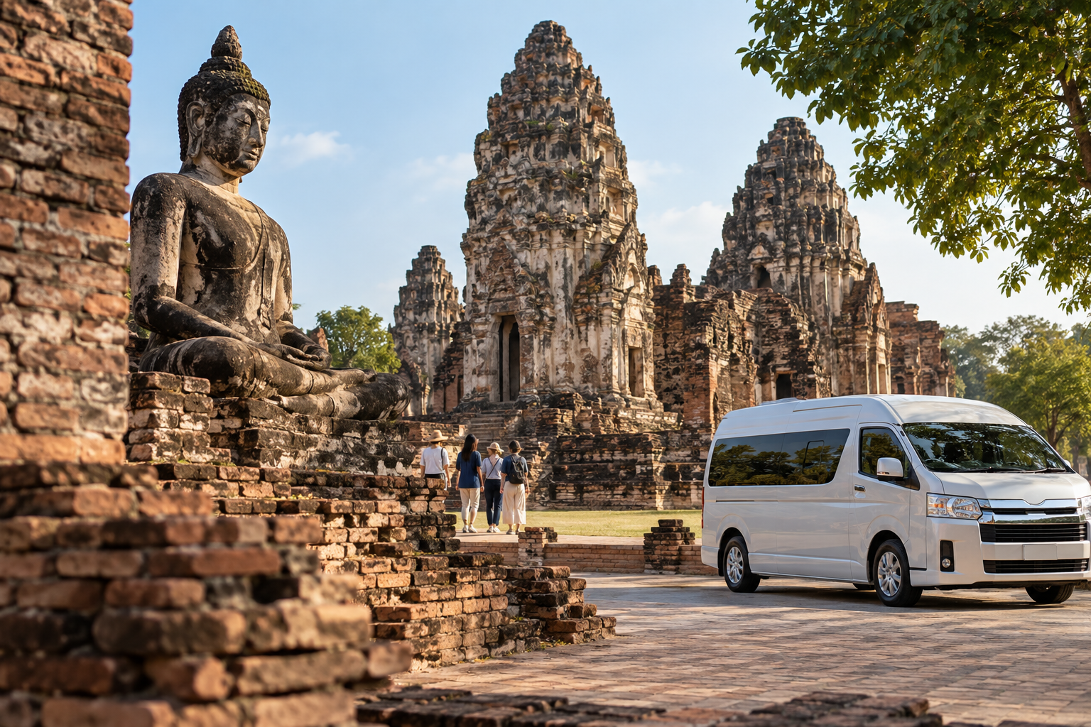 Lopburi old-town heritage stop during a private van route