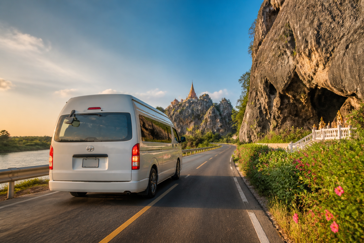Bangkok to Phetchaburi and Cha-am by private van: heritage, caves, and a softer coast day.