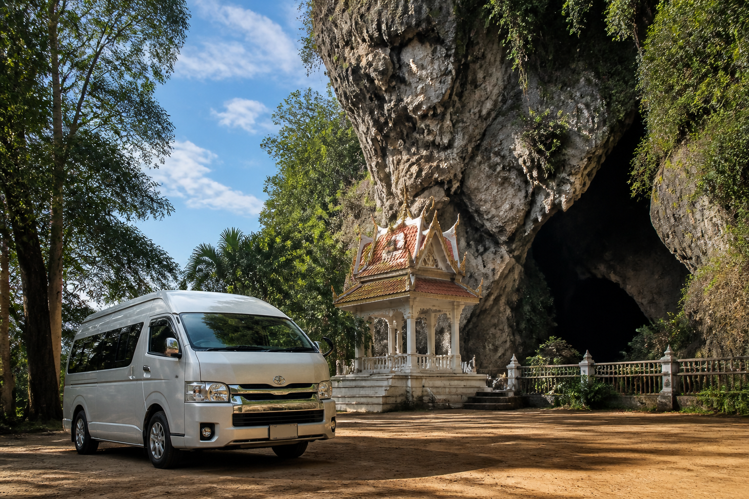 Phetchaburi heritage stop during a private van route from Bangkok