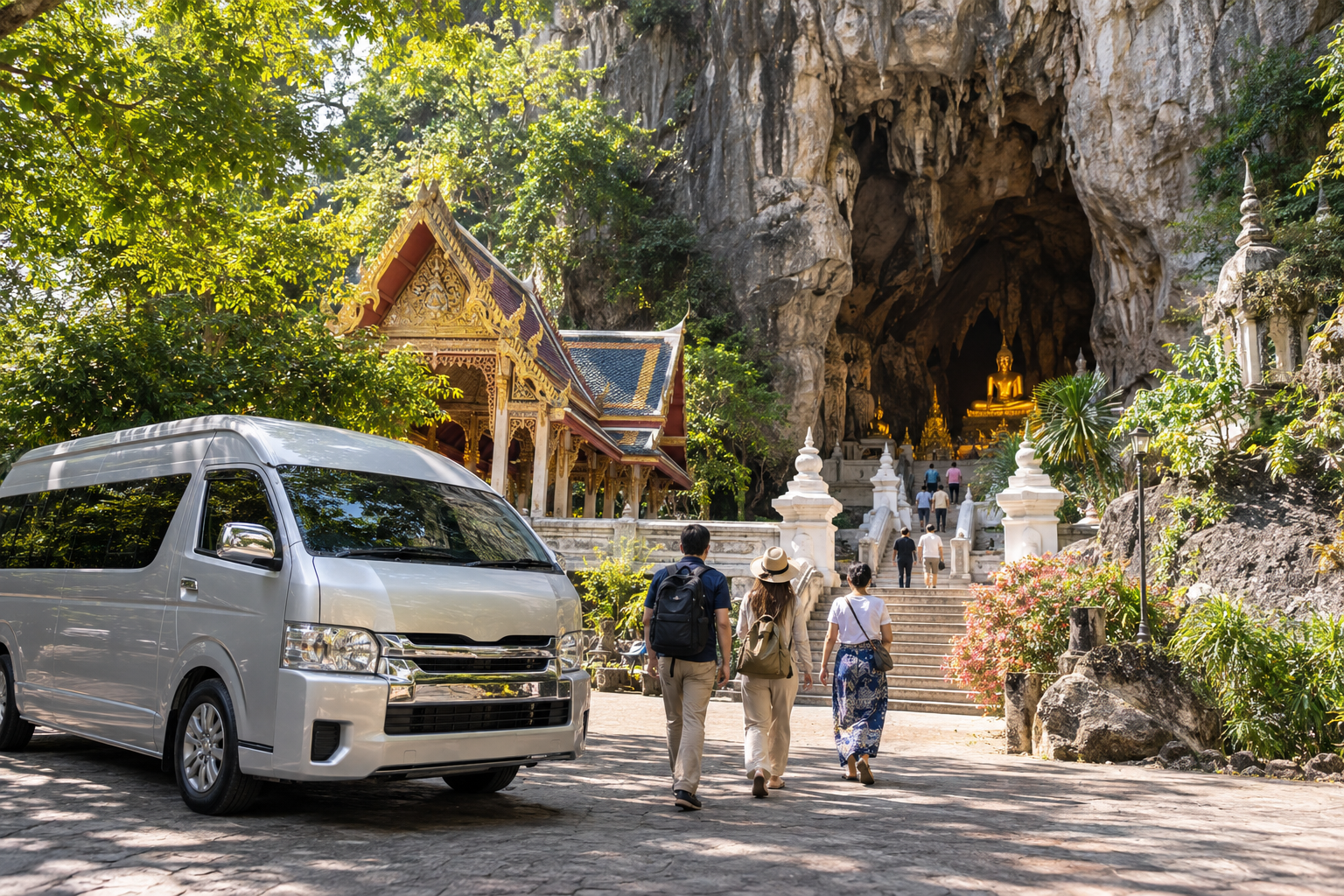 Phetchaburi heritage stop during a private van route from Bangkok