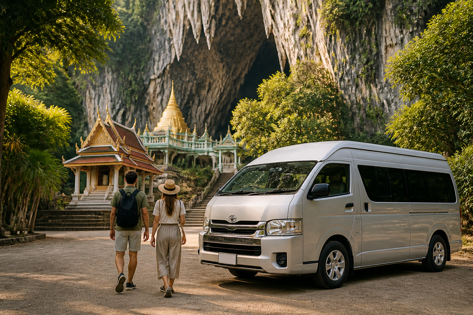 Ratchaburi cave-temple area stop during a private van day from Bangkok