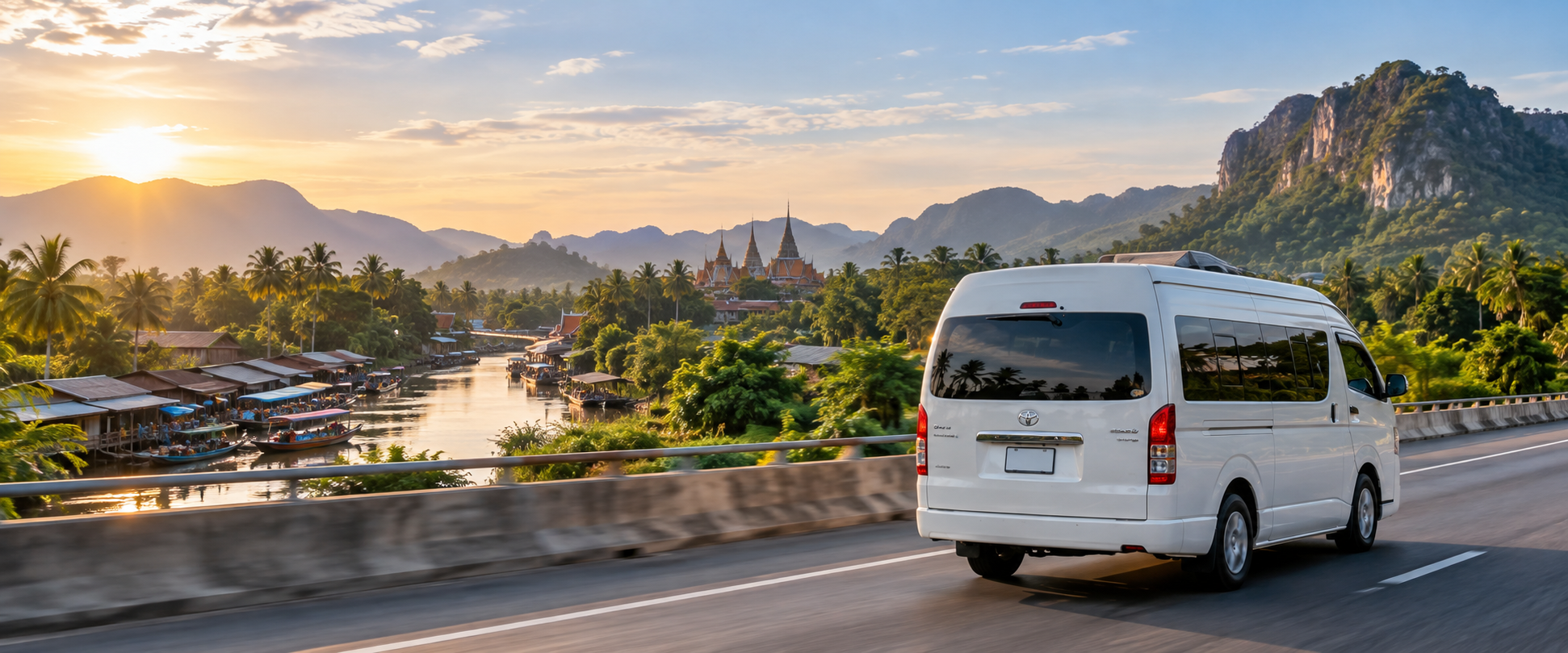 Bangkok to Ratchaburi by private van: Damnoen Saduak, caves, and a softer western day.