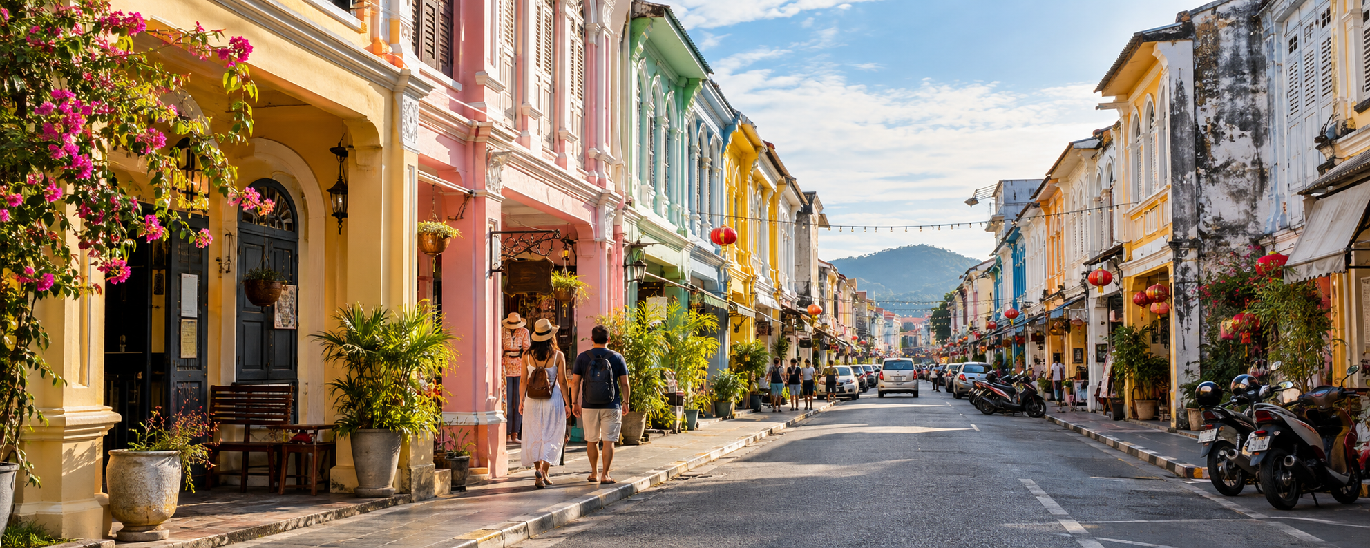 How to connect Phuket Old Town and coastal viewpoints without rushing.