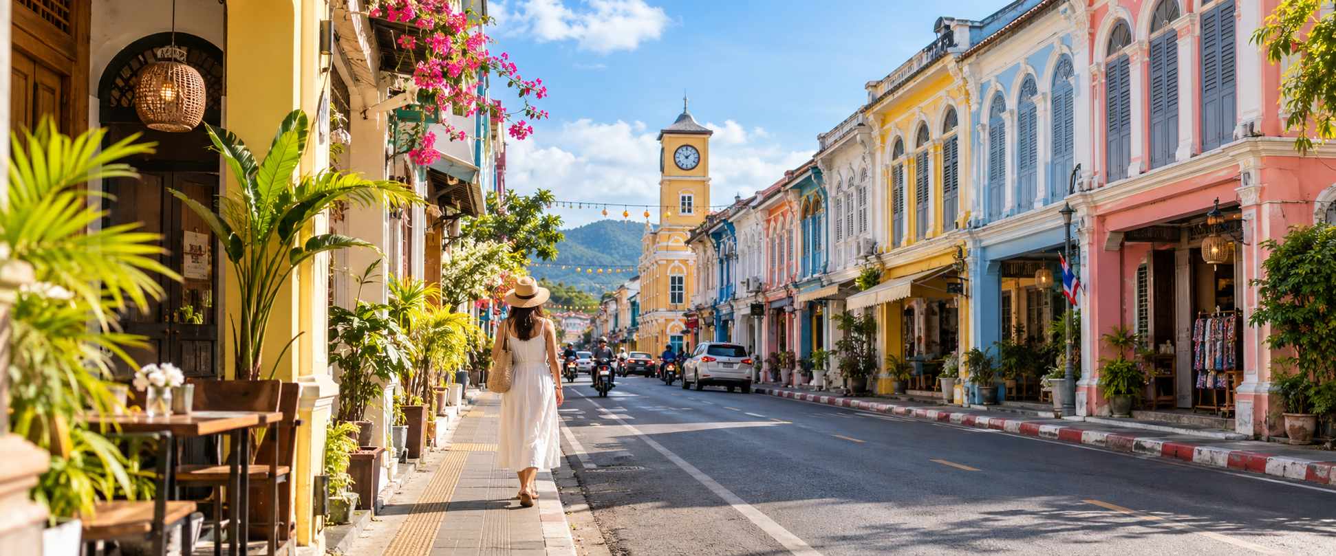 How to connect Phuket Old Town and coastal viewpoints without rushing.