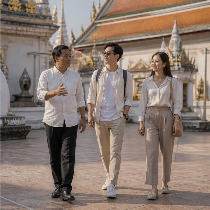 Wat Phra Mahathat Woramahawihan: a southern temple day with depth. travel experience photo