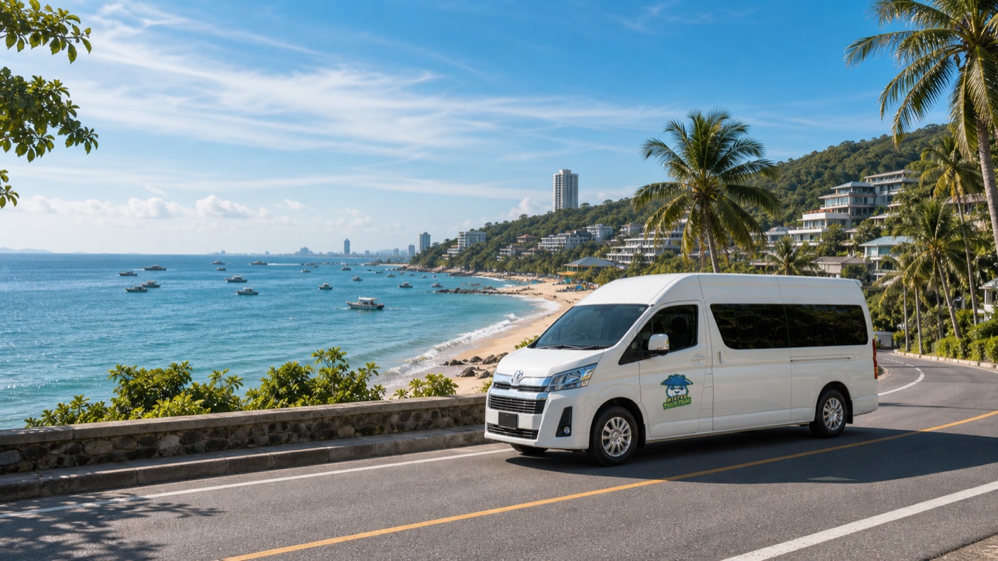 Private van on a Pattaya coastal route